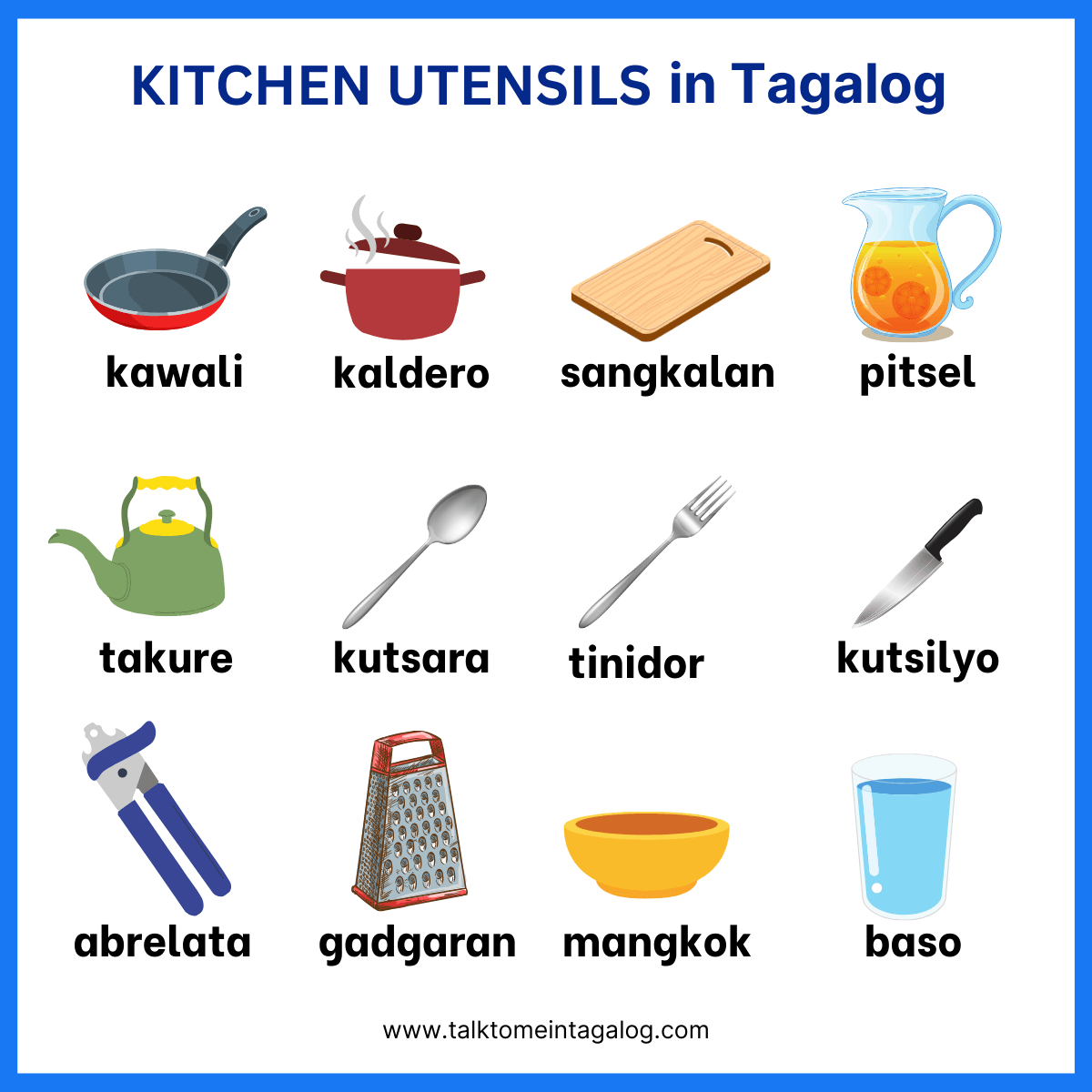 Kitchen Utensils in Tagalog