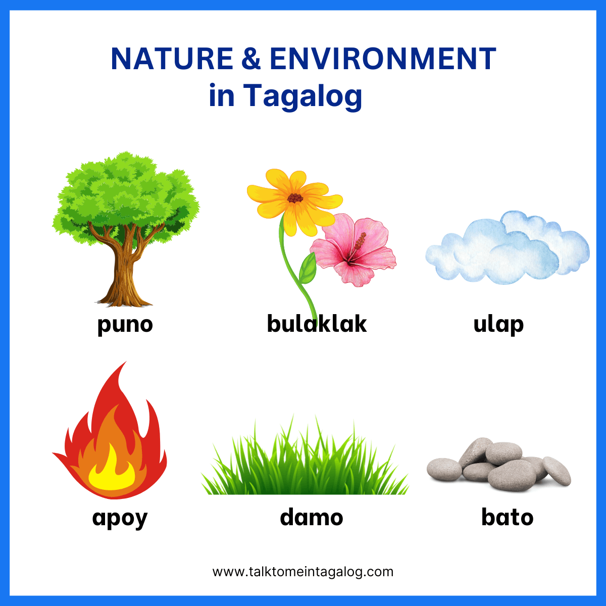nature and environment with Tagalog words