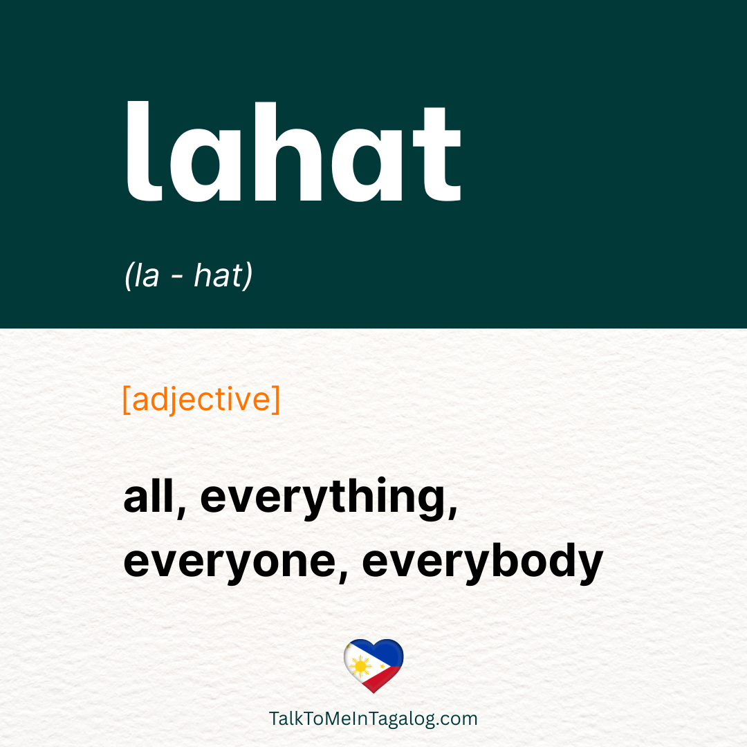 All in Tagalog; Everything in Tagalog