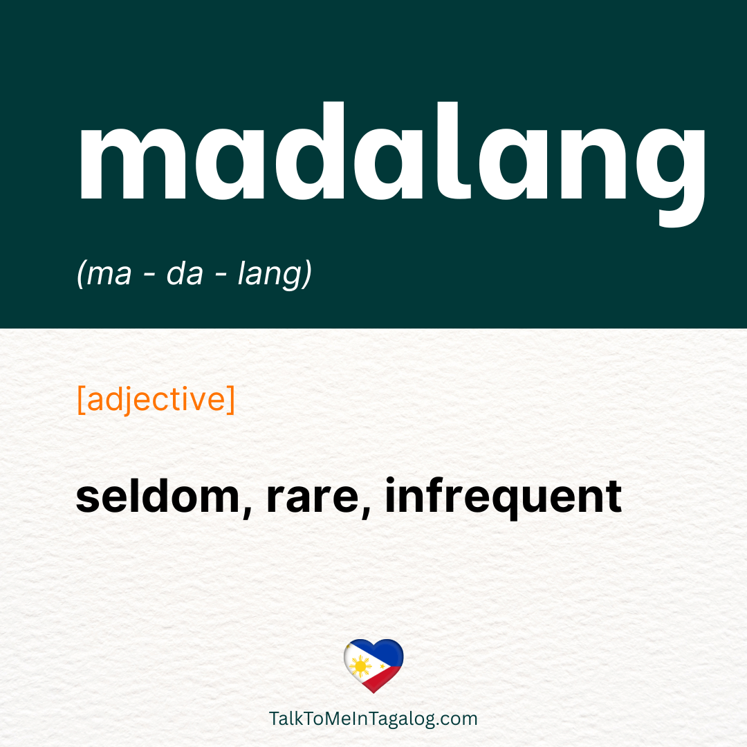 SELDOM in Tagalog; RARE in Tagalog; INFREQUENT in Tagalog