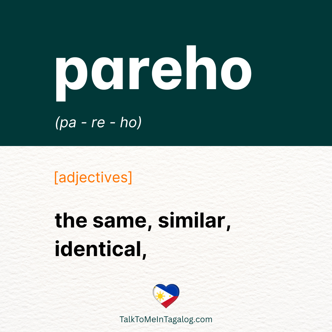 SIMILAR in Tagalog; THE SAME in Tagalog