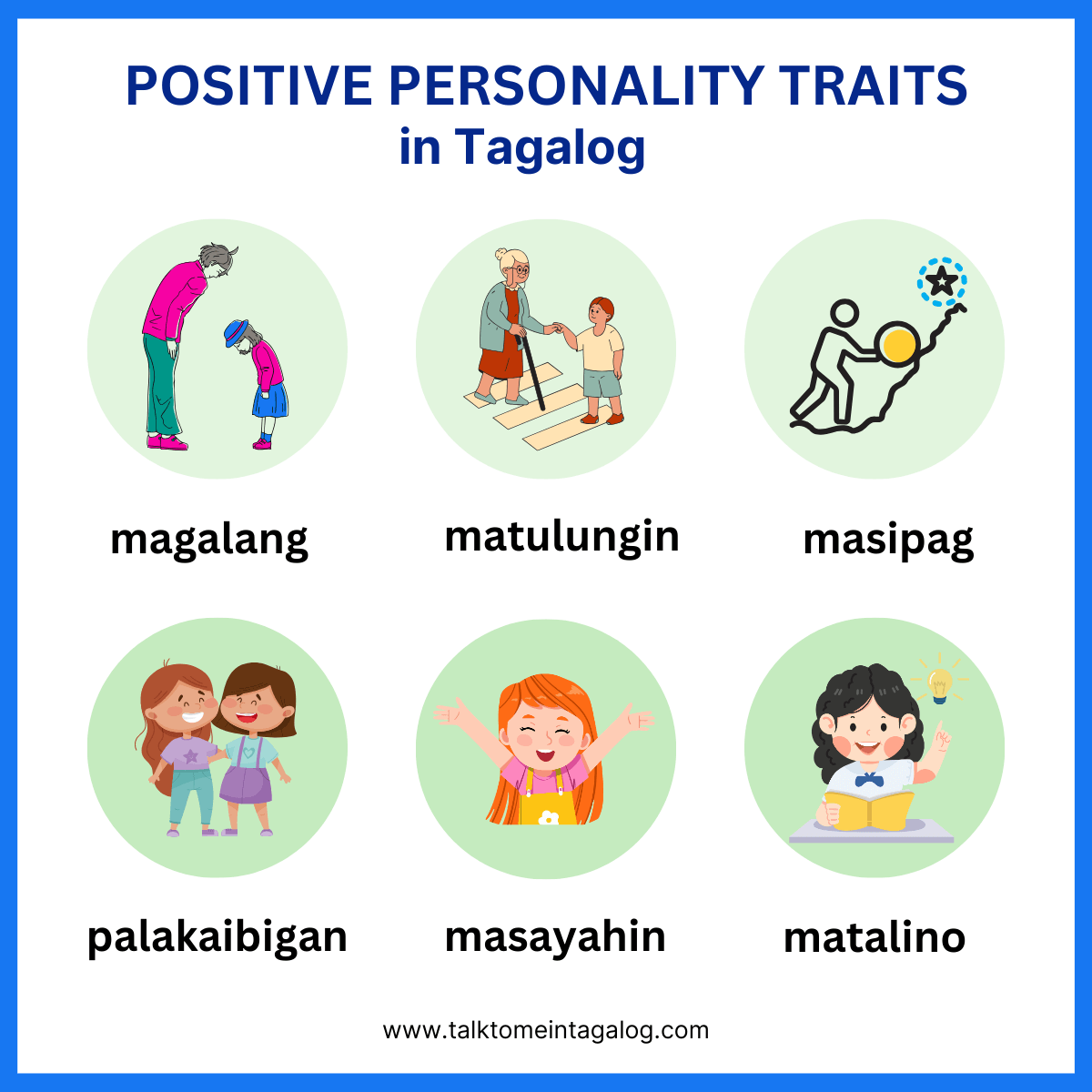 Positive Personality Traits in Tagalog