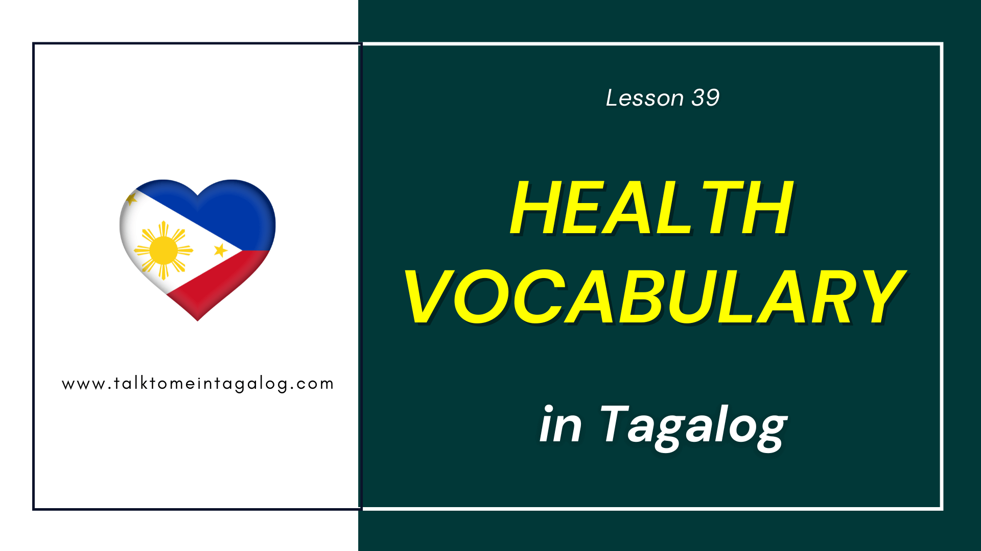 Health Tagalog Vocabulary