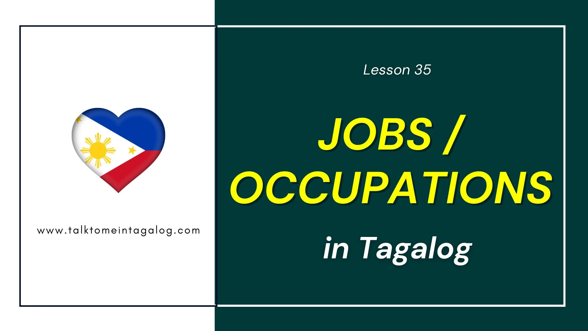 Link to lesson: Jobs and Occupations in Tagalog