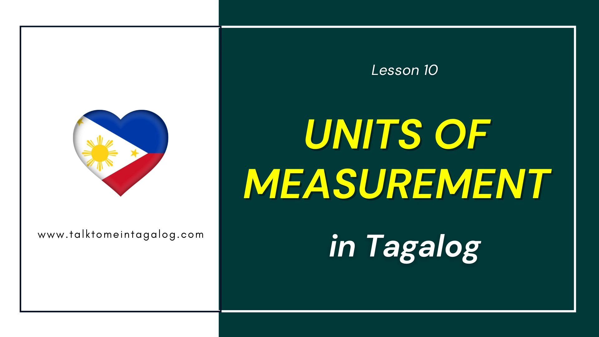 Link to lesson: Units of Measurement in Tagalog